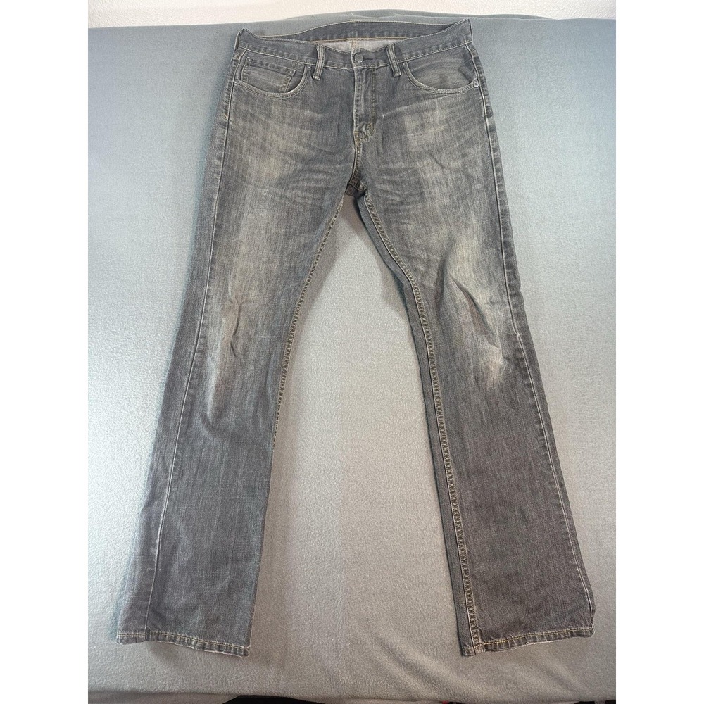 Levi's 527 Jeans Mens 33x34 Charcoal Wash Gray Slim Bootcut Denim Casual